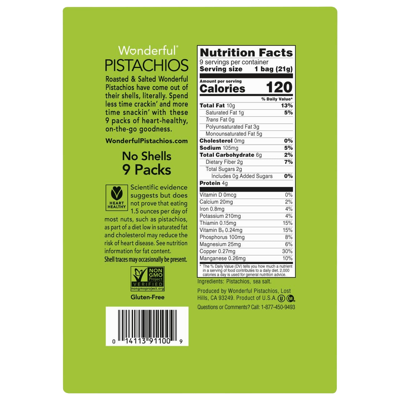 Wonderful Roasted & Salted Pistachios Multipack ( 4 X 6.75 OZ   )
