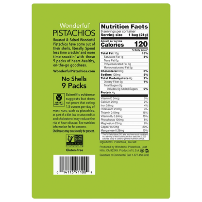 Wonderful Roasted & Salted Pistachios Multipack ( 4 X 6.75 OZ   )