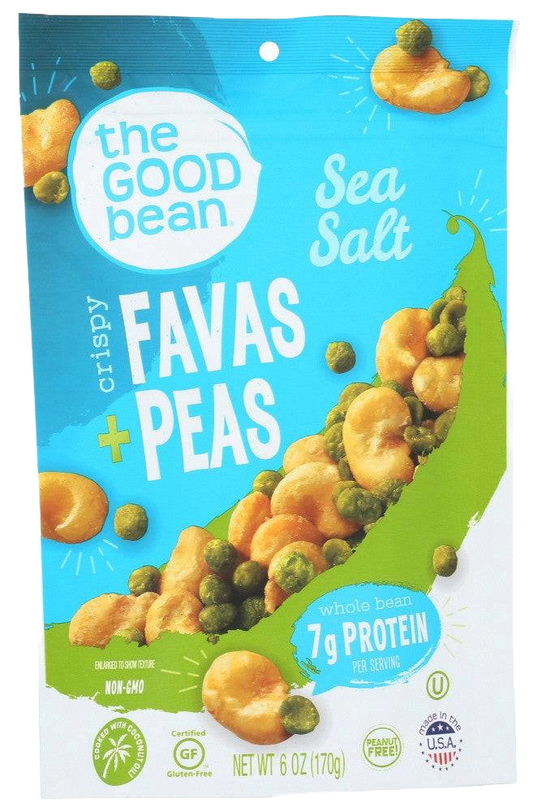 The Good Bean Crispy Favas & Peas Sea Salt (6 X 6 OZ)